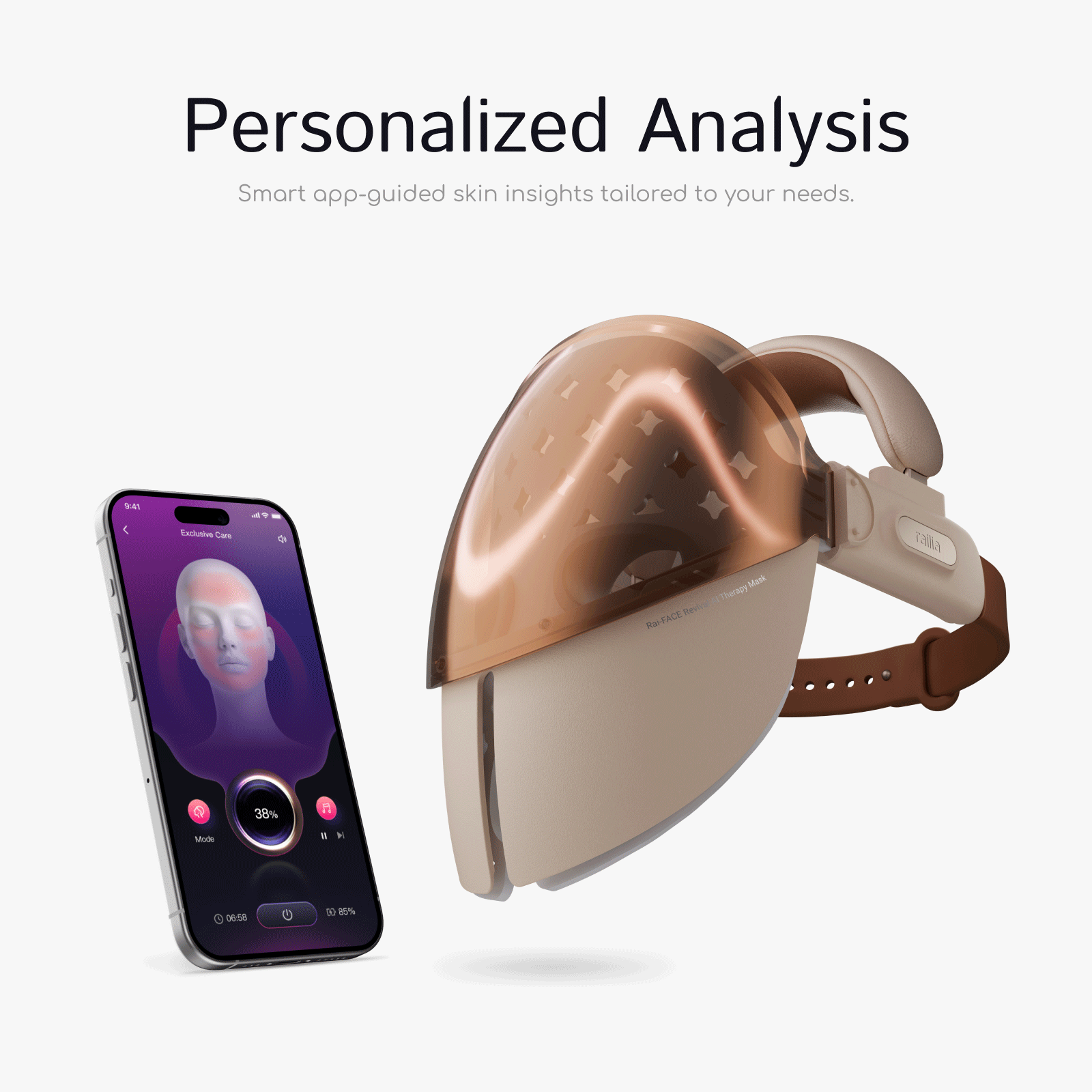 railia AI Skin Analysis LED Face Mask – Gold Edition